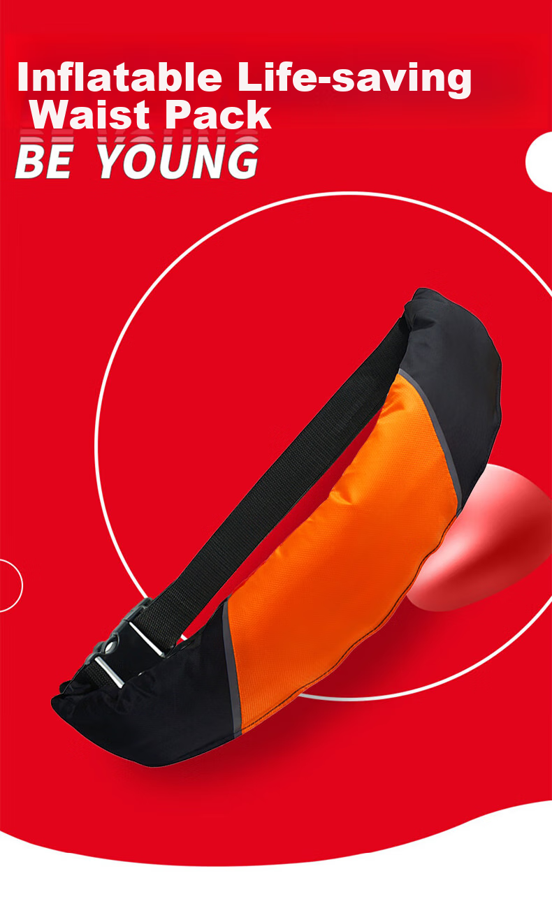 ASORAIN Portable Automatic Inflatable Life Belt, Adult Life Jacket with Orange Belt And Pocket for Water Rescue 1