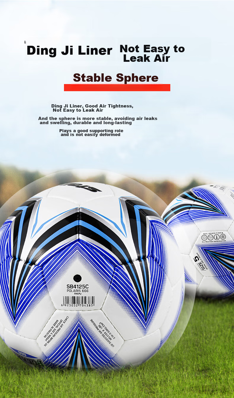 Star Soccer Ball Size 5 for Adults And Youth, Competition Training Standard Ball, Durable PU Hand-Stitched SB4125C 5