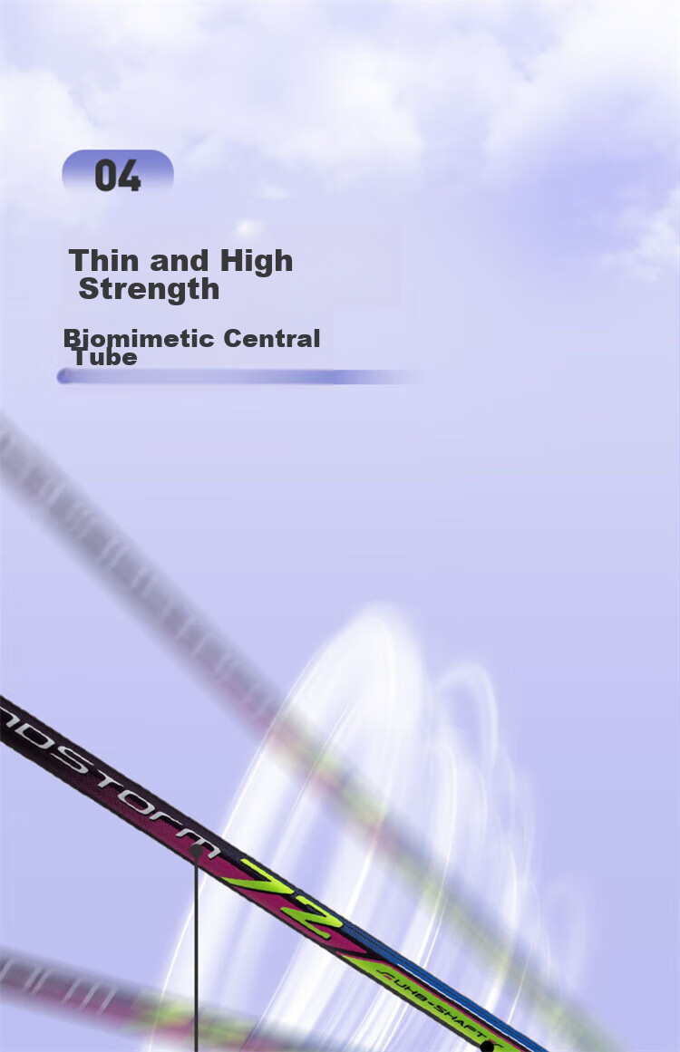 Li-Ning Badminton Racket, Storm 72 Full Carbon High Weight WS72 Ultra-Light 6U Black Single Racket, AYPT437-6 11