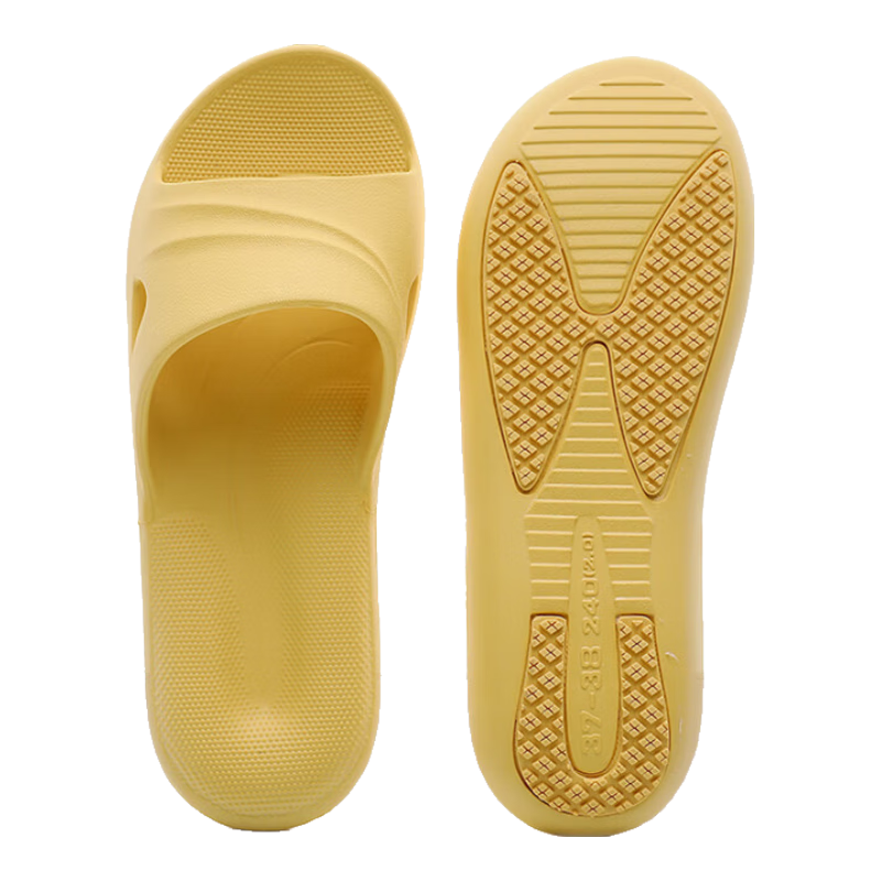 GUOLUOFEI Non-Slip Slippers for Elderly Women, Pregnant Women, Indoor Men, Bathroom Slippers, Summer Season, Yellow, Size 37-38
