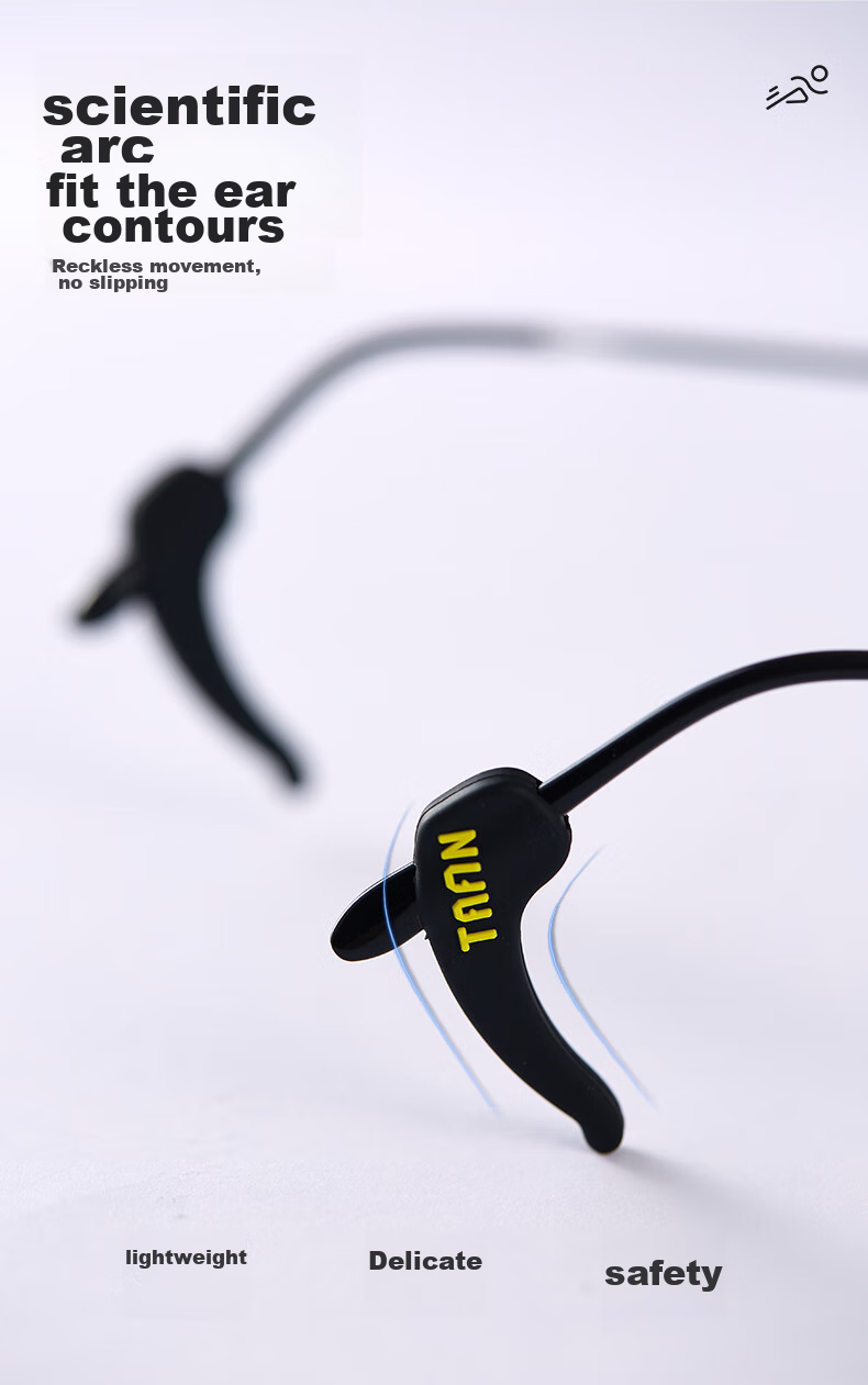 Taan Eyeglass Clip, Sports Glasses Fixing Ear Hook, Anti-Slip Eyeglass Clip AC1519, Black, 1 Pair/card 4