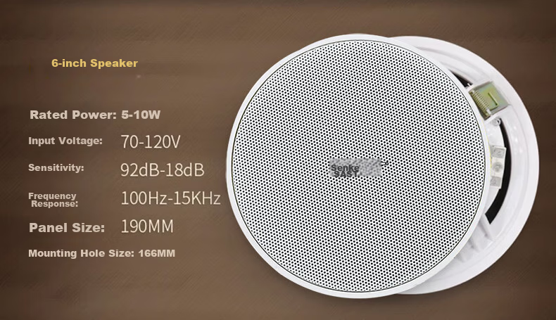 SAST 6-Inch Constant Voltage Ceiling Speaker, Recessed Ceiling Background Music System, Embedded Public Address Speaker for Shopping Malls And Stores TH1-6 5