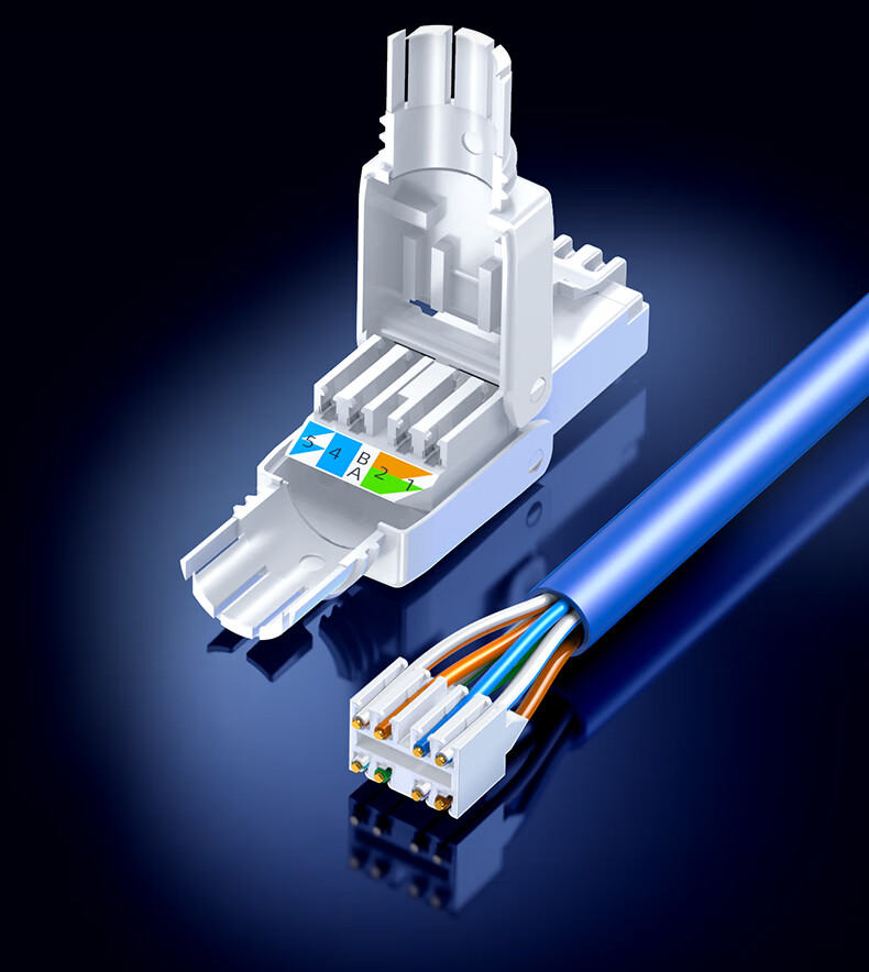 UGREEN CAT5e Ethernet Cable without RJ45 Connectors, Gigabit Network Patch Cord, 50U Gold-Plated CAT5E Unshielded RJ45 Computer Network Cable Connector Crystal Head 45704 4