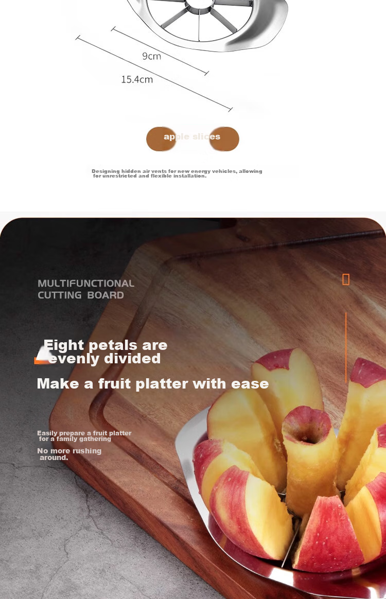 Dipuer Stainless Steel Apple Cutter, Multifunctional Fruit Slicer, Pomegranate Remover, Apple Chunker, Slicer 4