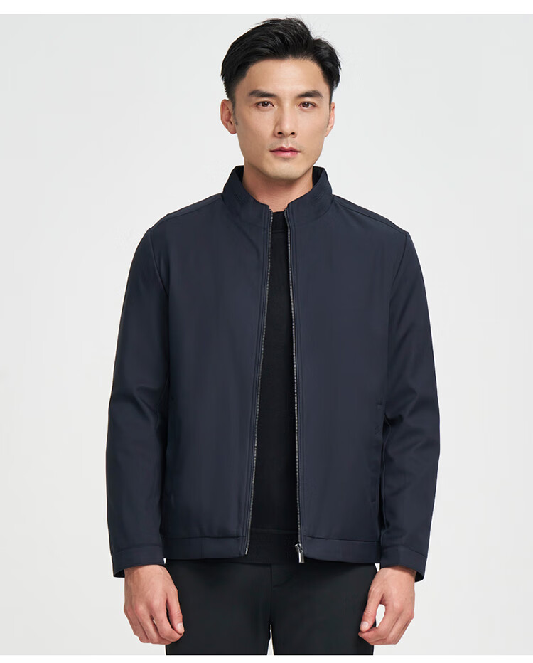 Caizi Men's Stand Collar Jacket Autumn Winter 2025 New Graphene Warm Fabric Embroidered Simple Business Casual Windproof 7