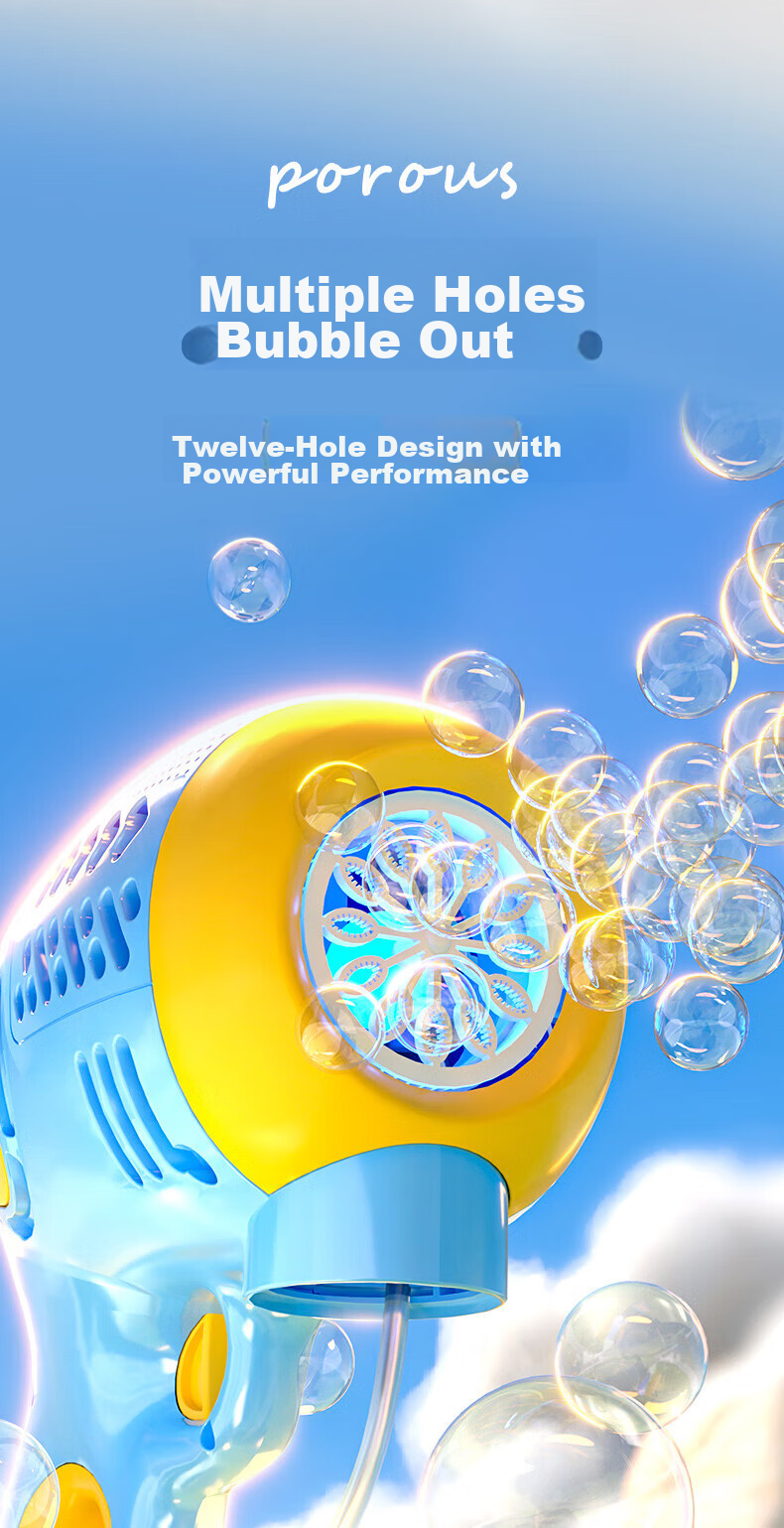 Miaobeile Bubble Machine Children's Handheld Toy Fully Automatic Electric Bubble Gun Infant Toddler Toy Girl Children's Day Gift 5