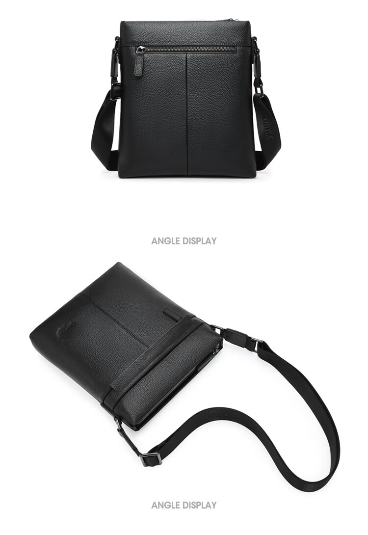CROCODILE Top-Grain Leather Shoulder Bag, Men's Business Casual Crossbody Bag, Gift for Boyfriend, 2259 17