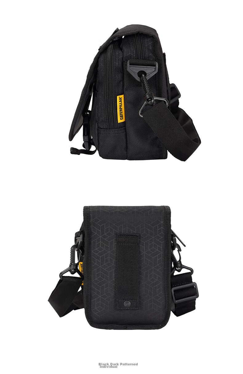 CAT Crossbody Bag, Shoulder Bag, Casual Mini Purse, Belt Bag, Flip-Top Bag, Tactical Workwear Gift, Dark Pattern Black 84172 11