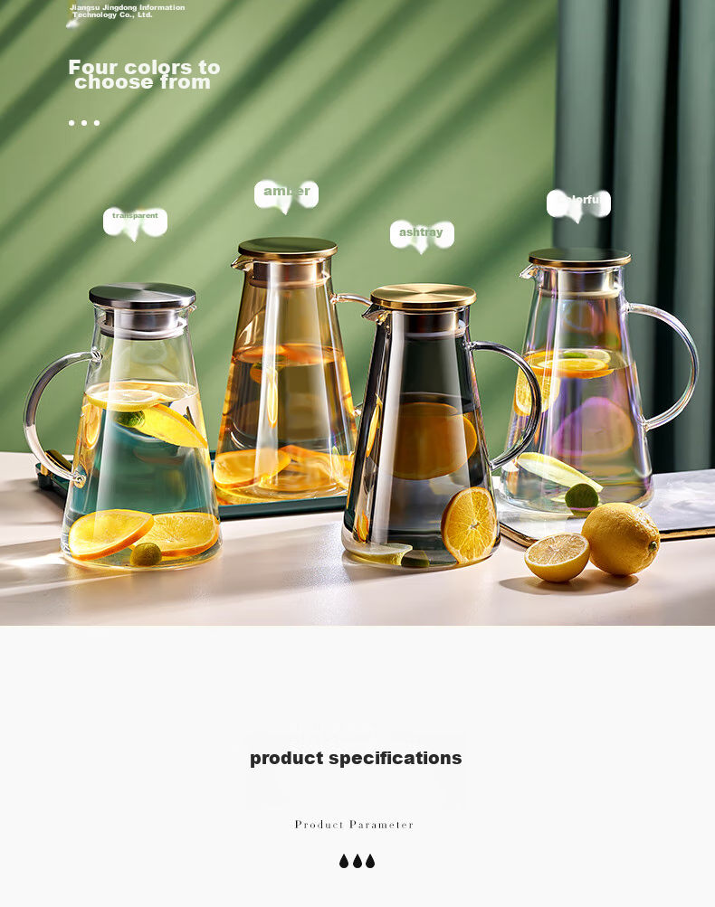 Jieanxi Large Capacity Cold Water Pitcher, Heat-Resistant High Borosilicate Glass Kettle for Home Use, 1.8L Student Gift 15
