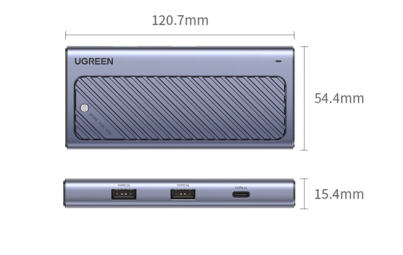 UGREEN M.2 SSD Enclosure Dock NVMe/SATA Dual-Protocol External Hard Drive Case Splitter 4-in-1 Type-C USB 3.2 Compatible with Apple MacBook Pro 16/Mac Mini External Storage 32