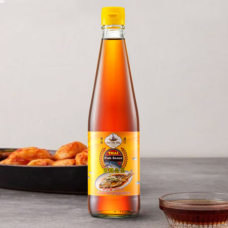 水妈妈泰国进口 鱼露500ml 凤尾鱼汁冬阴功汤 泰餐料理调味料 玻璃瓶装 