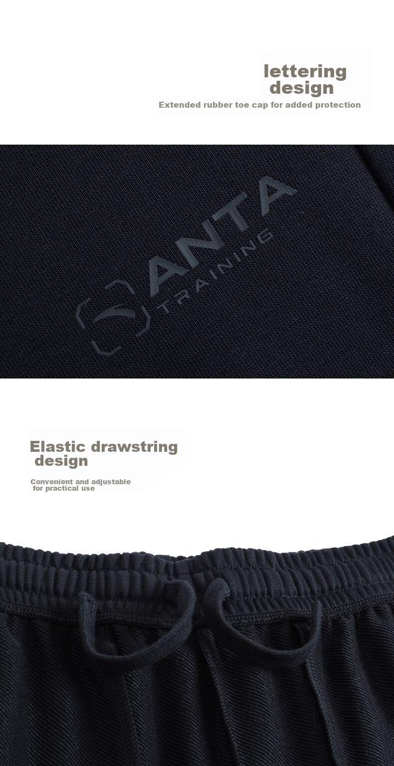 Anta Fleece-Lined Warm Men's Straight-Leg Sweatpants Spring Knit Outdoor Running Trousers Casual Pants 14
