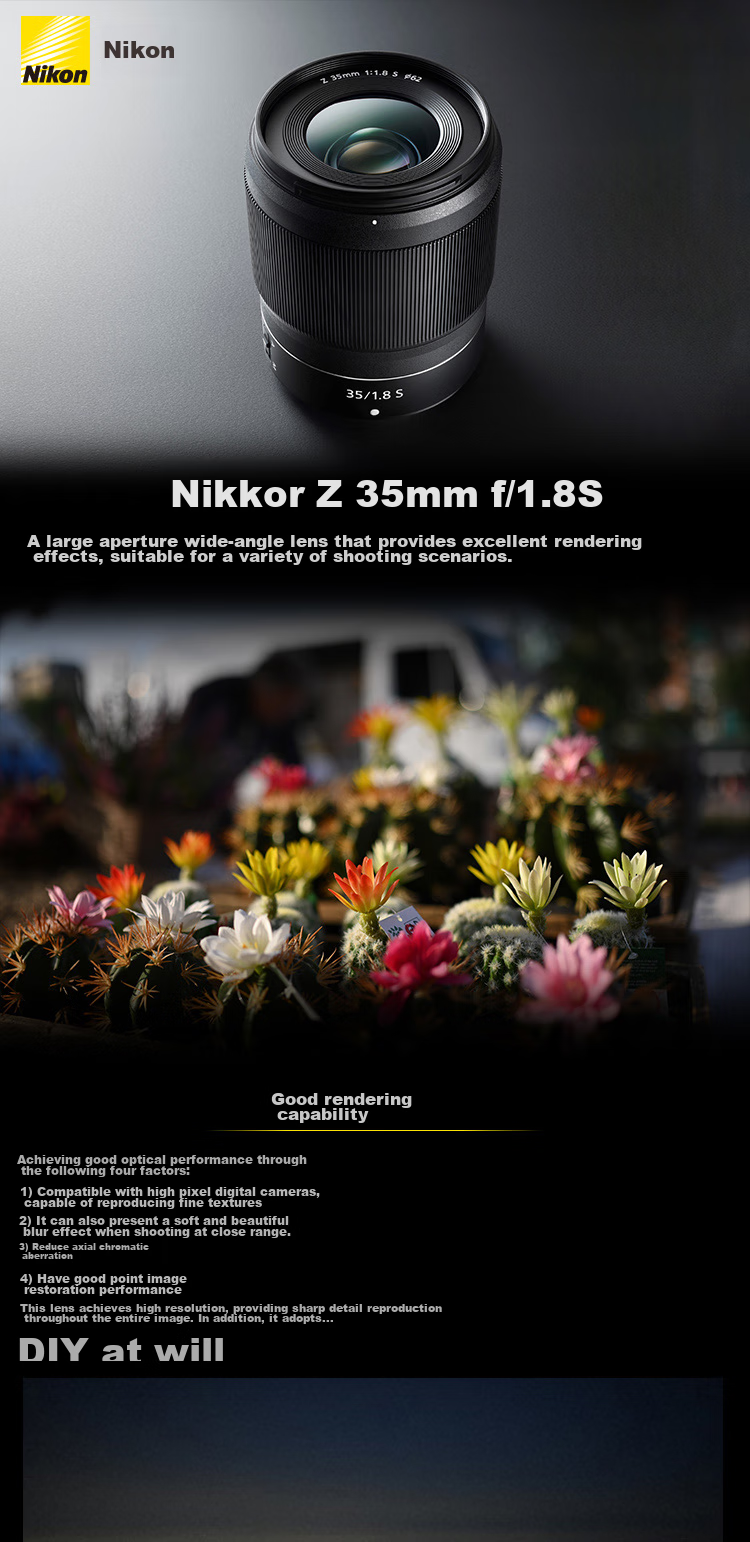 Nikon Z 35mm F/1.8 S Full-Frame Mirrorless Lens, Large Aperture Wide-Angle Prime Lens, Nikon Lens for Portrait/landscape Photography 1