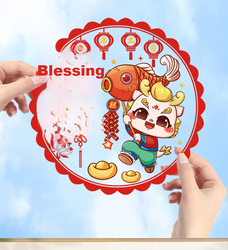 Jashigao Luminous Lucky Charm Pendant with Light 2026 Year of the Horse New Year Decoration Spring Festival Festive Atmosphere Wreath Hanging Ornament 2