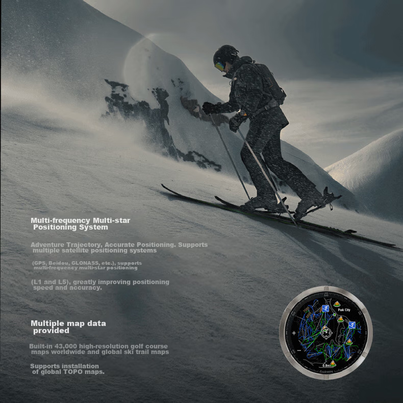 GARMIN Fenix8 Flagship Black - 51mm, Outdoor Sports Watch with Heart Rate Monitoring for Running, Diving, And Skiing 12