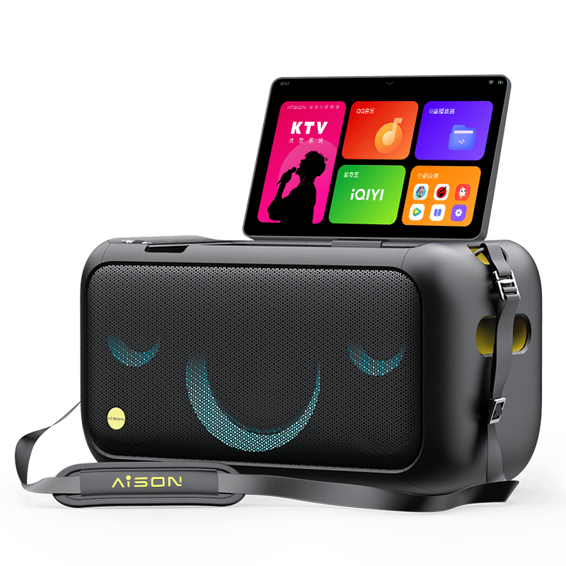 Aichang (AISON) K90 Speaker, Home Karaoke All-In System with Microphone, Square Dance Three-In Musical Instrument, Camping Family Karaoke Speaker Gift
