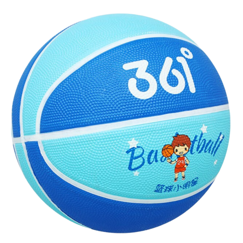 361° Basketball for Children, Primary And Secondary School Students, Indoor And Outdoor Training, Wear-Resistant Size 5 Rubber Toy Basketball with Free Pump, Blue
