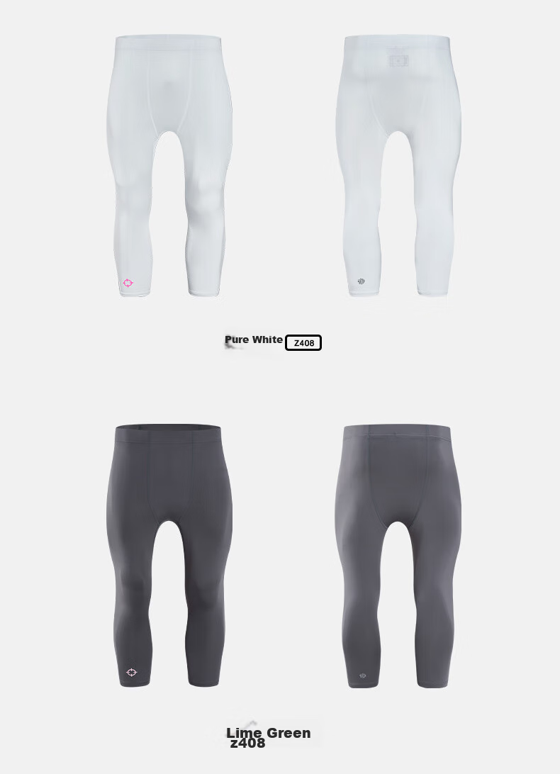 RIGORER Compression Pants for Men, Basketball Sports Running Training Fitness Muscle Base Layer, Seven-Eighths Length Tight-Fitting Pants 9