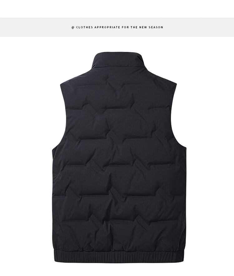 NASA MARVEL Men's Winter Down Vest Short Sleeveless Down Jacket Warm Black 4XL 3