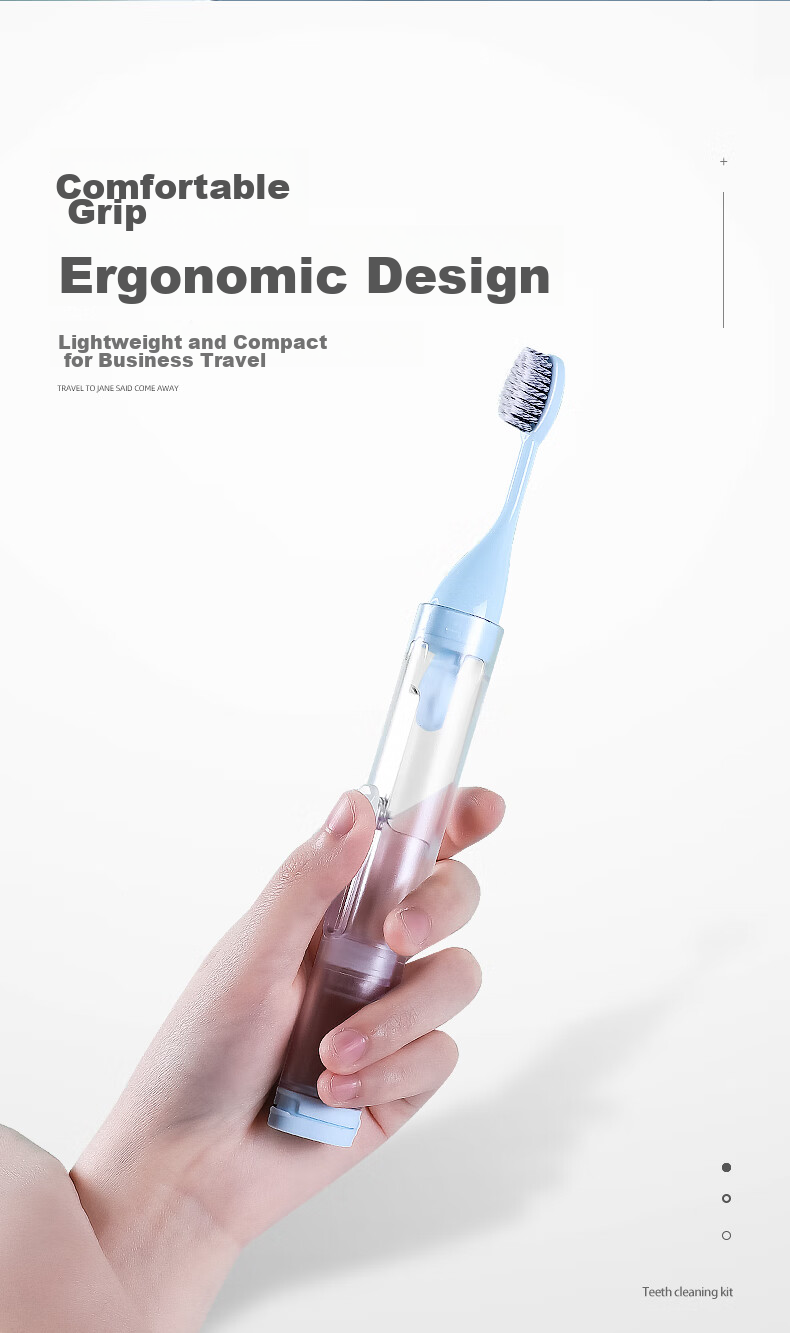 Etravel Travel Toothbrush Case And Dental Set for Adults And Children, Portable Folding Mini Toothbrush with Soft Bristles for Orthodontic Care, Blue 2
