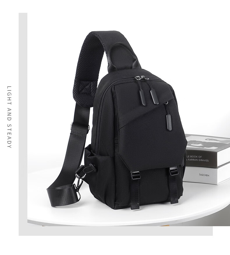 JEVI Casual Men's Chest Bag, Simple Shoulder Crossbody Bag, Multifunctional Trendy Messenger Bag, Small Pouch, Fashionable Male Bag 14