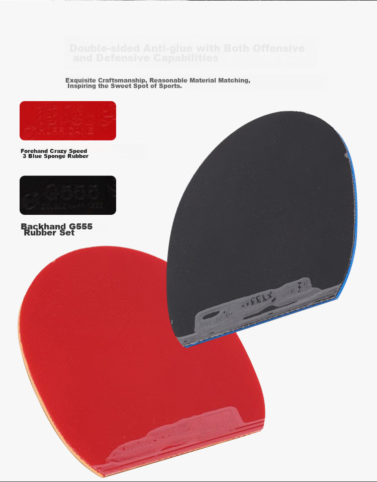 DHS Kuangbiao Gift Box Table Tennis Racket, Penhold Grip No.2, Rosewood Surface, Blue Sponge, Double-Sided Reverse Rubber Table Tennis Paddle 5