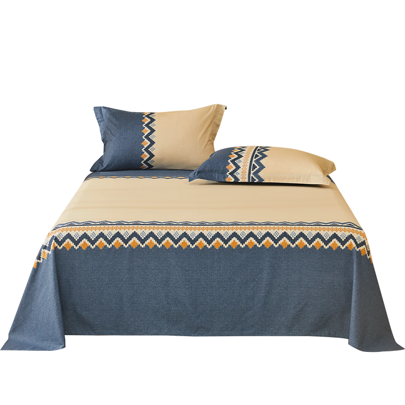 Shuixingjiafang Cotton Bed Sheet, Single Piece, 100% Pure Cotton, Bed Cover, Bedding, Extra Large Double Size, 1.8x2 Meters Bed