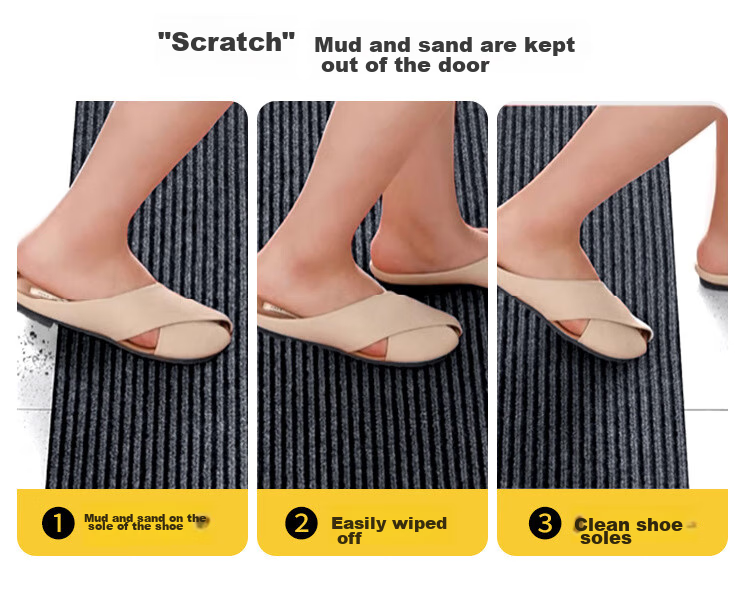 Qiqijia Entrance Door Mat, Non-Slip Doormat at Entryway, PVC Foot Mat, Dirt-Resistant Carpet Doormat, Cuttable Pad 10