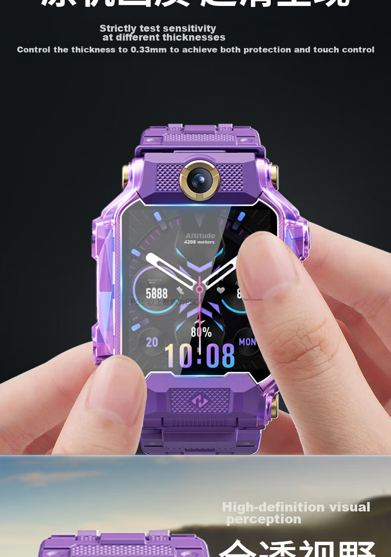 ESCASE [Three-Pack Premium] Screen Protector for Xiaotianc Z10 Children's Smartwatch, Tempered Glass Film with Anti-Fingerprint Coating 5