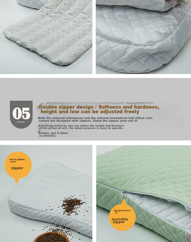 Shangfan Buckwheat Hull Low Pillow, Buckwheat Pillow, Low Pillow, Meltblown Fabric Anti-Mite And Antibacterial Pillow Core, Cervical Pillow 19