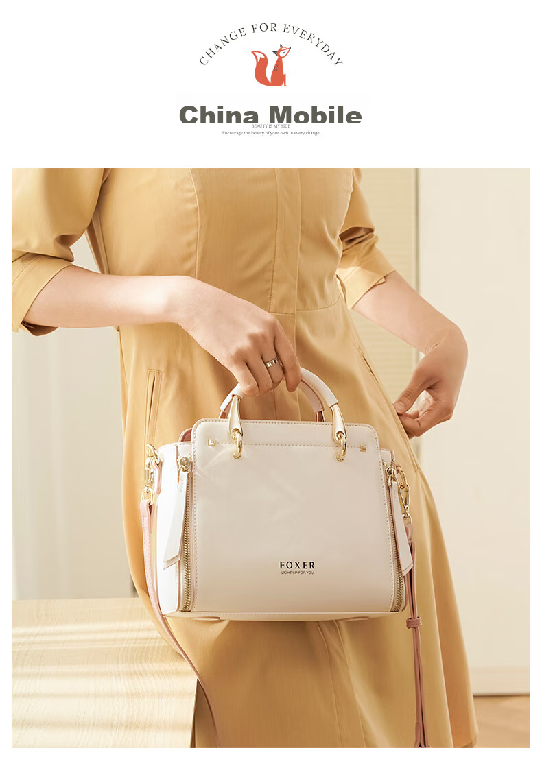 FOXER Leather Women's Handbag, Large Capacity Tote Bag, Shoulder Bag, Crossbody Bag, Light Luxury Valentine's Day Gift 3