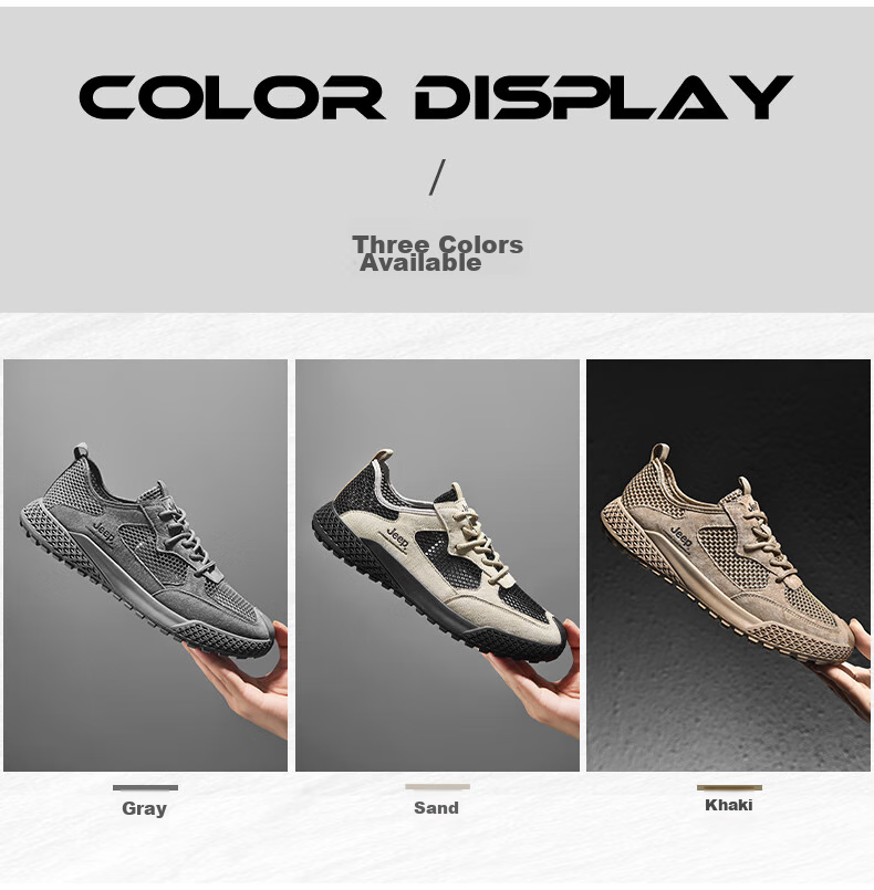 JEEP Hiking Shoes for Men, Outdoor Sports Shoes, Breathable Sandals, Wear-Resistant River Tracing Shoes, Mesh Running Shoes, Non-Slip Mountaineering Shoes for Me 19