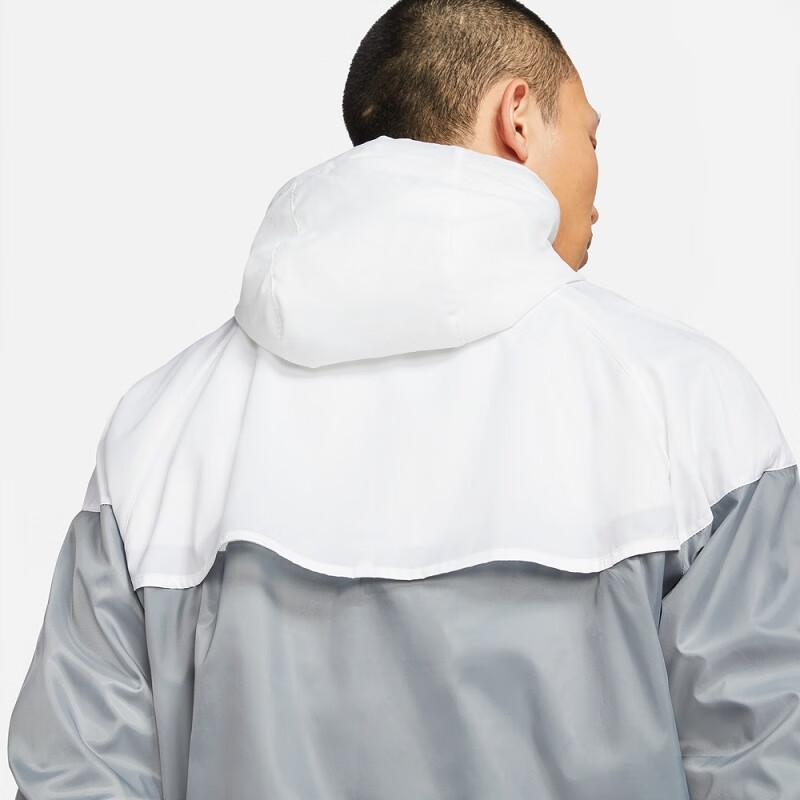 NIKE Men's Spring And Summer Woven Hooded Jacket, Sports Casual, DA0002-135 White XL 9