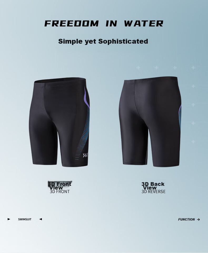 361° Men's Swim Trunks, Comfortable Anti-Embarrassment Knee-Length Shorts, Quick-Drying Non-Stick Swimwear, Hot Spring Professional Training Gear 12