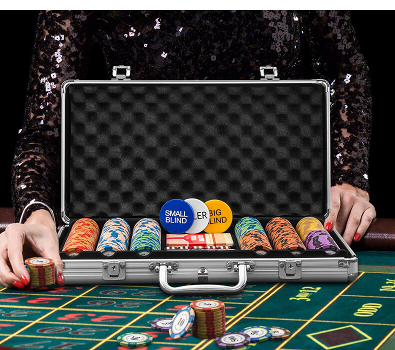Huasheng Poker Chips, 300 Pieces Clay Poker Chips, Texas Hold'em And Mahjong Chip Set, Points Coins H-032 14