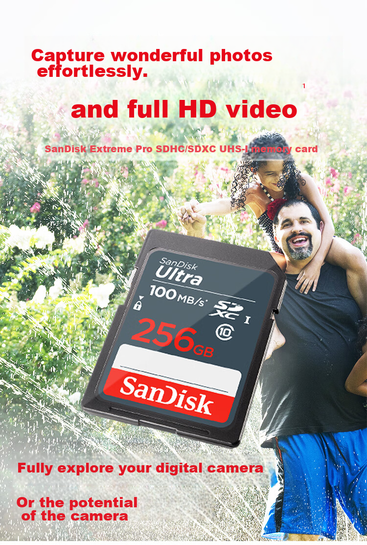 SanDisk 256GB SD Memory Card C10 for Full HD Video Recording, Mirrorless/DSLR Digital Camera Storage Card, Durable And High-Value 3