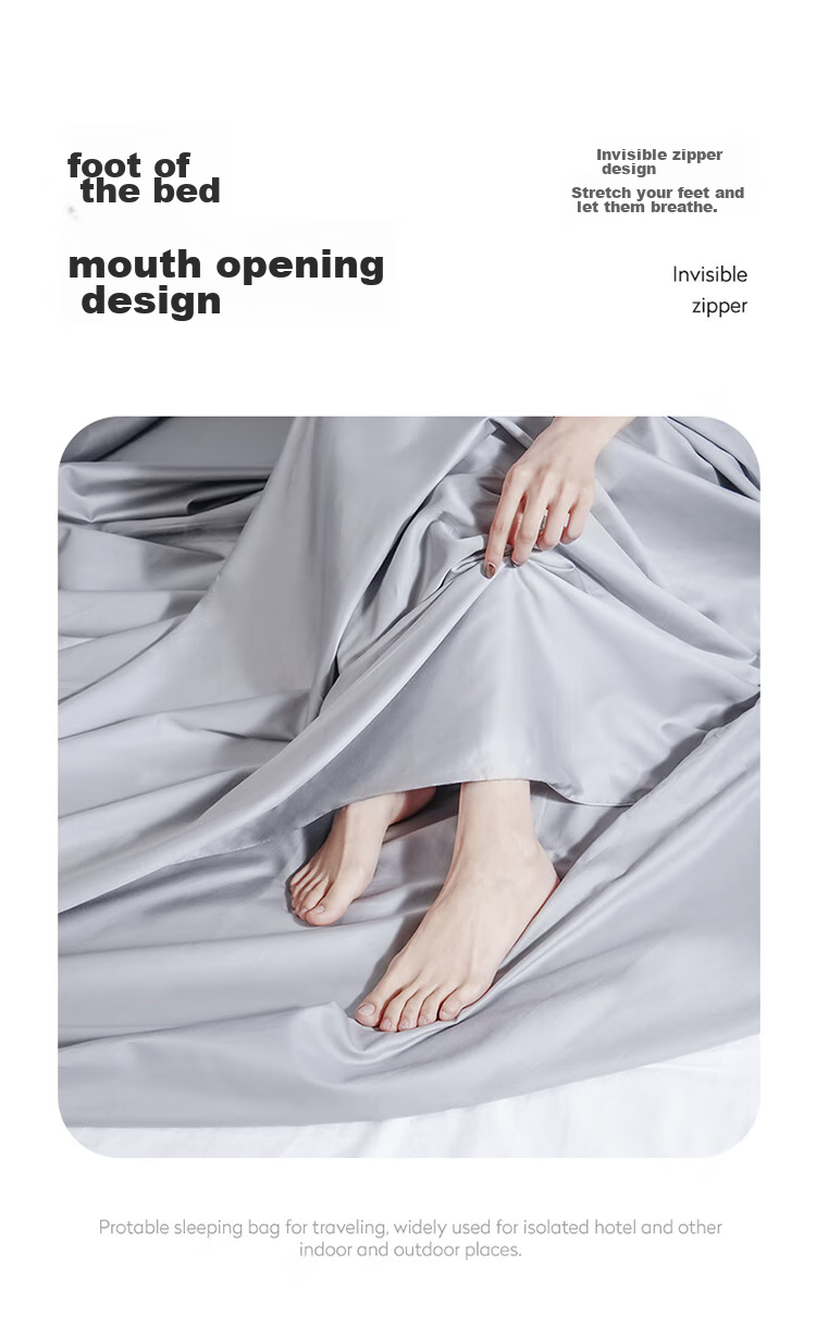 BANANA TRIP Hotel Anti-Dirt Sleeping Bag, Travel Accommodation, Portable Integrated Sleeping Bag, Bedding, Double Size, Gray 5