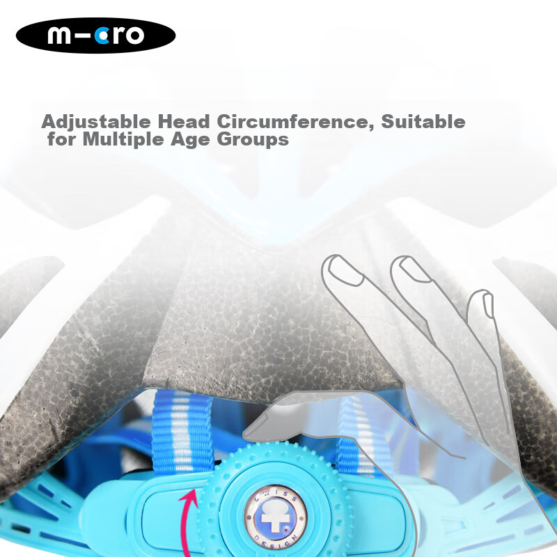 Micro Maiguo Roller Skating Helmet, Outdoor Cycling Equipment, Speed Skating One-Piece Molded Adjustable Safety Helmet, RW6 Blue