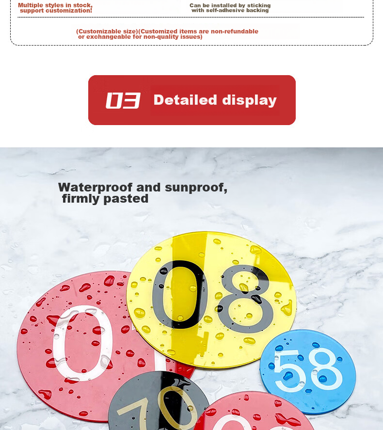 Aimo Ink Acrylic Hot and Cold Water Indicator Stickers for Hotel Bathroom Faucets, Self-Adhesive Waterproof, 3.5cm, Pack of 10 3