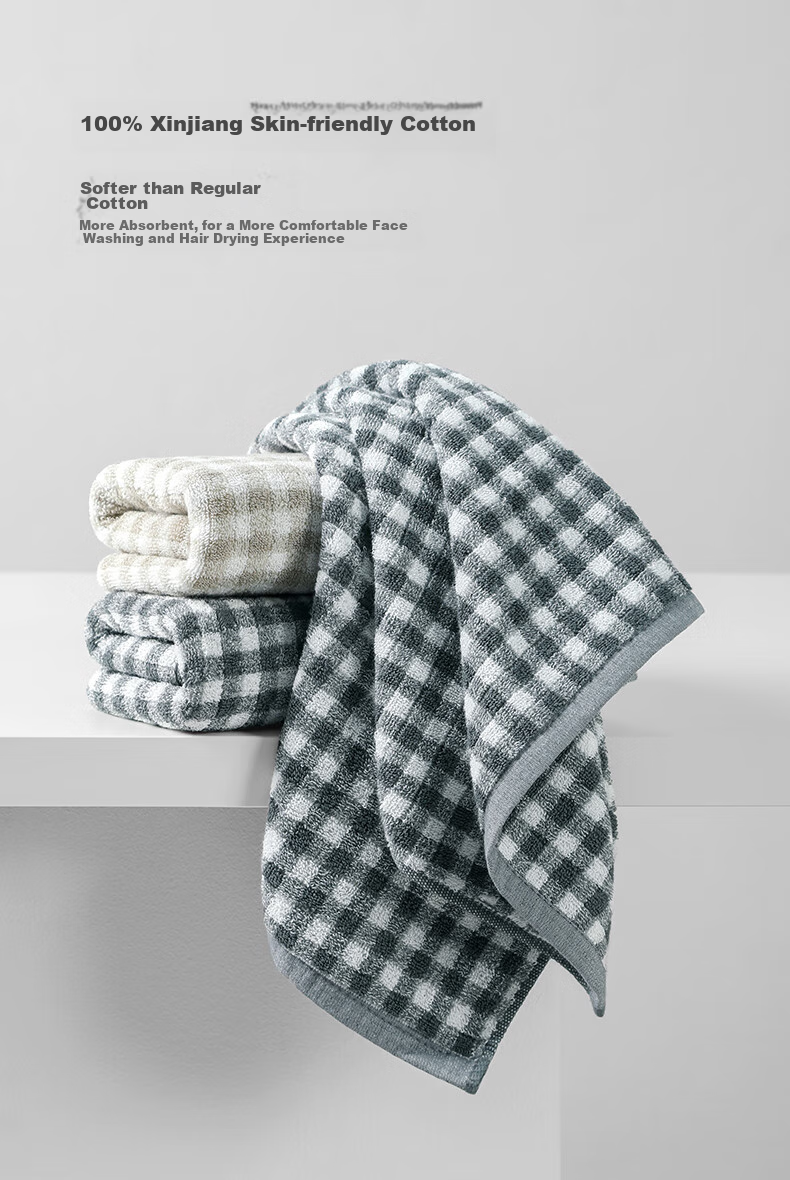 Wuyinliangpin Xinjiang Pure Cotton A-Class Thick Men's Towels, 100% Cotton, 2-Pack, Absorbent, Lint-Free, Skin-Friendly Face Towels 6