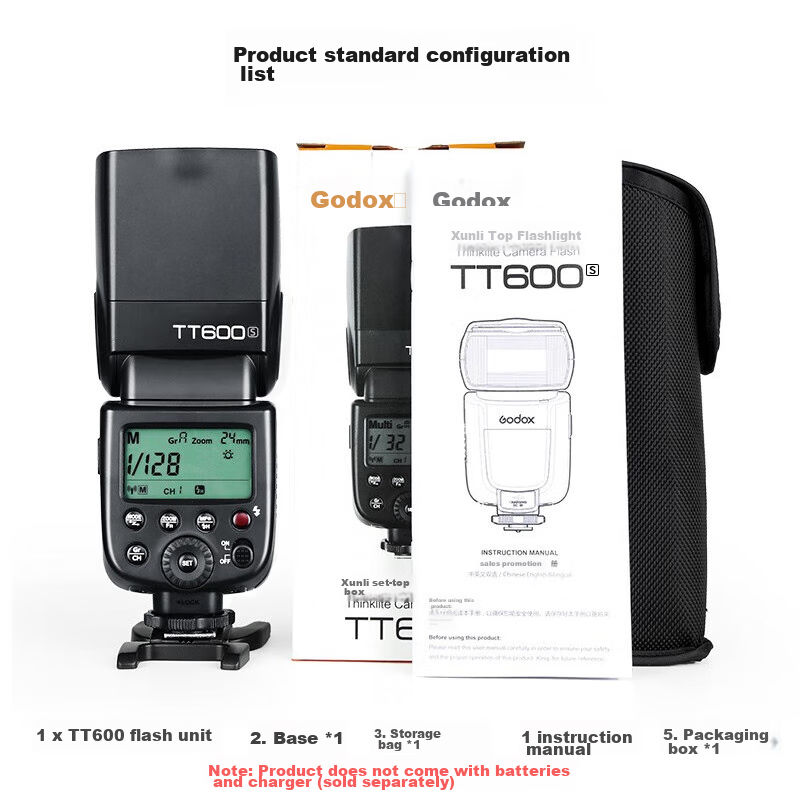 Godox TT600 Flash Hot Shoe, External Flash Photography Light with Built-In 2.4G Trigger, Universal (Except Sony) 2