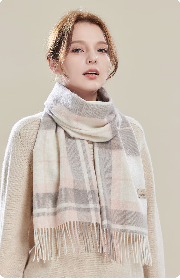 JIUMU 100% Cashmere Scarf for Women, Autumn And Winter Shawl, Warm Neck Wrap, Gift for Girls, National Day Birthday Present, Gift Box Set 12