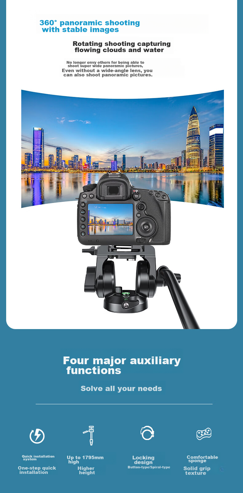 COMAN Carbon Fiber Tripod for DSLR Cameras, Professional Camera Tripod with Hydraulic Damping Ball Head, Photography Tripod KX3535 7