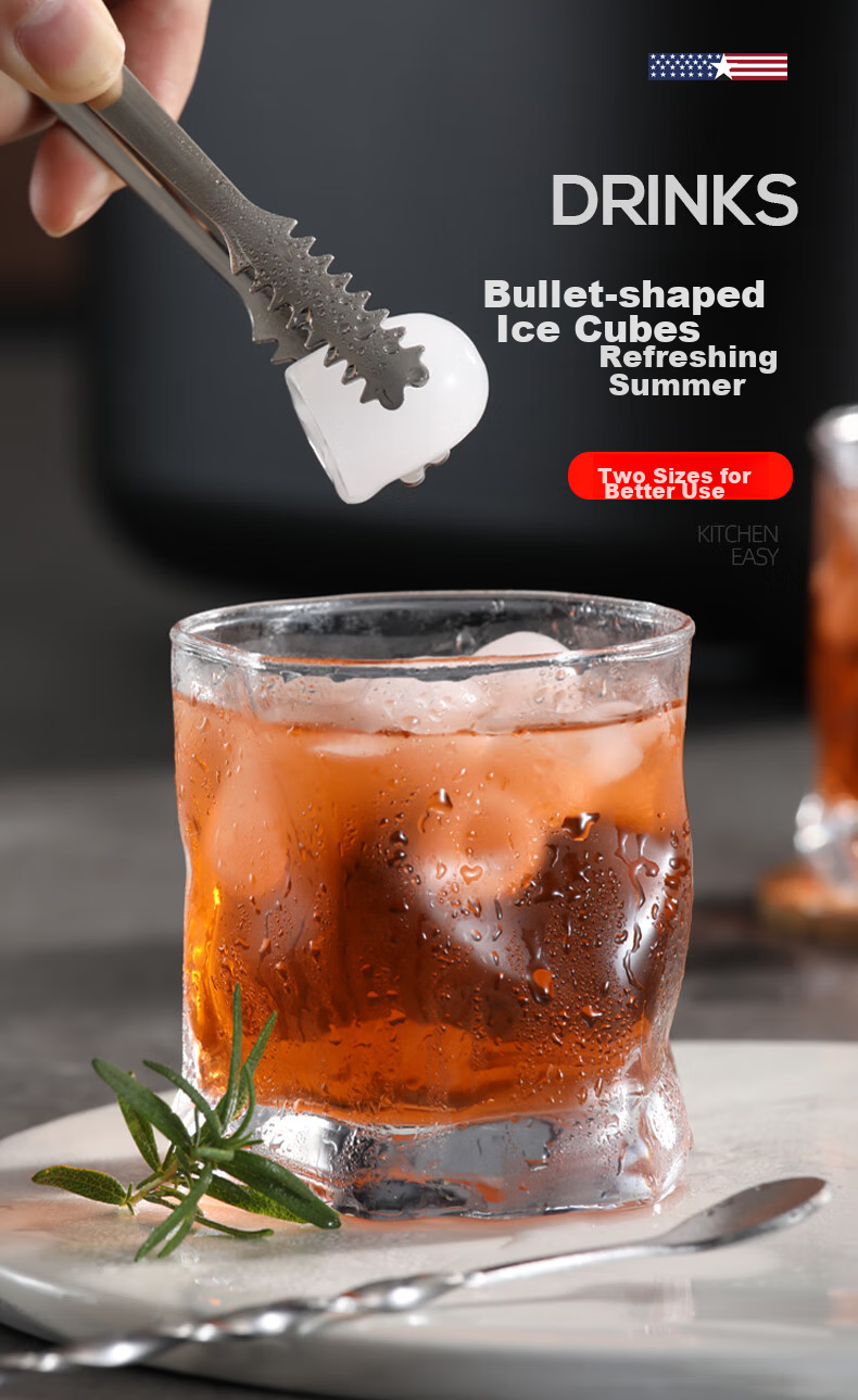 Macaiiroos Ice Maker, Home Mini Automatic Bullet Ice Machine for Dormitory, Smoothie, Cocktail, Milk Tea Shop, Street Vending, Ice Bar, Round Ice Cube Maker 9