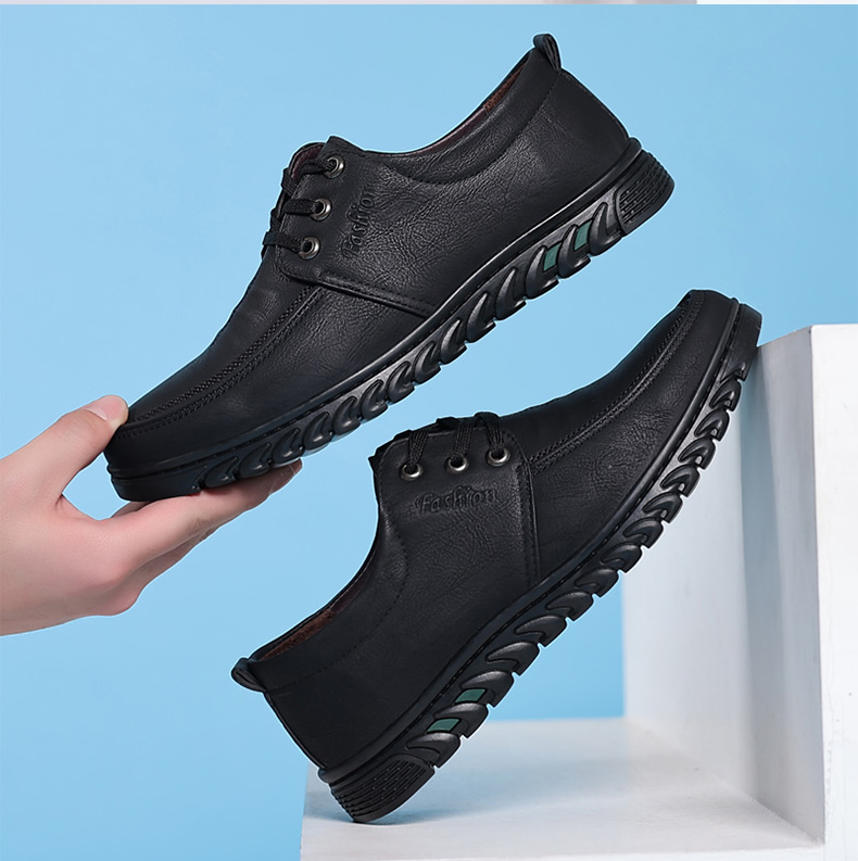 CARTELO Casual Leather Shoes for Men, Soft-Soled Comfortable Driving Shoes, Stylish Business Casual Shoes, 30963 Black, Size 41 16