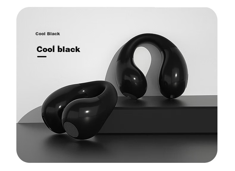ALittleFlower Single-Ear Clip-On Headphones, Open-Style Wireless Bluetooth Earphones, Comfortable And Secure Wear, Long Battery Life / Suitable for Apple, Huawei, Xiaomi, OPPO, Students, Black 22