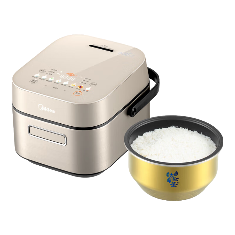 Midea Chiyang Zhenxiang Rice Cooker, 3L Capacity for Home Use, 2-3 People, Titanium Pot, Dual IH Heating Sources, Low-Sugar Rice, Millet Porridge, Multifunctional MB-SFB3021H Official Brand