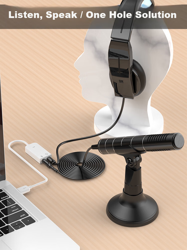 SAST OK-57B Computer Microphone for Desktop, Laptop, Conference, Online Classes, Video Games, Remote Voice Broadcasting, PUBG, USB Sound Card Wired Mic Condenser 7