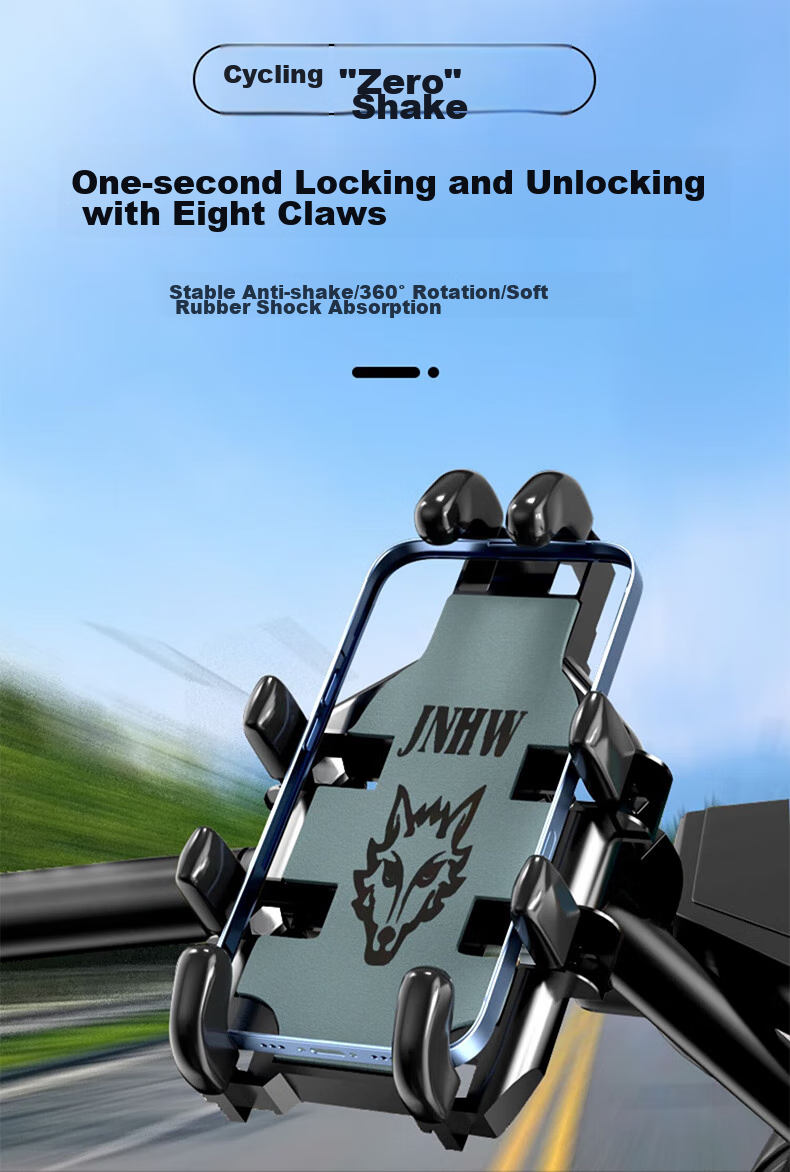 Dipuer Eight-Claw Electric Vehicle Phone Holder, Navigation Car Phone Mount, Motorcycle Mountain Bike Handlebar Fixed Phone Bracket, Handlebar Model 1