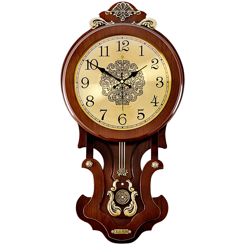 POLARIS Wall Clock, Creative Quartz Clock for Living Room, Vintage Clock for Bedroom, Wooden Art Wall Clock, Pendulum Clock, 62cm